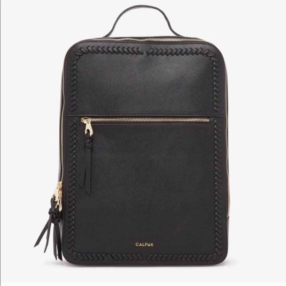 Calpak Kaya Black Leatherette Laptop Backpack
